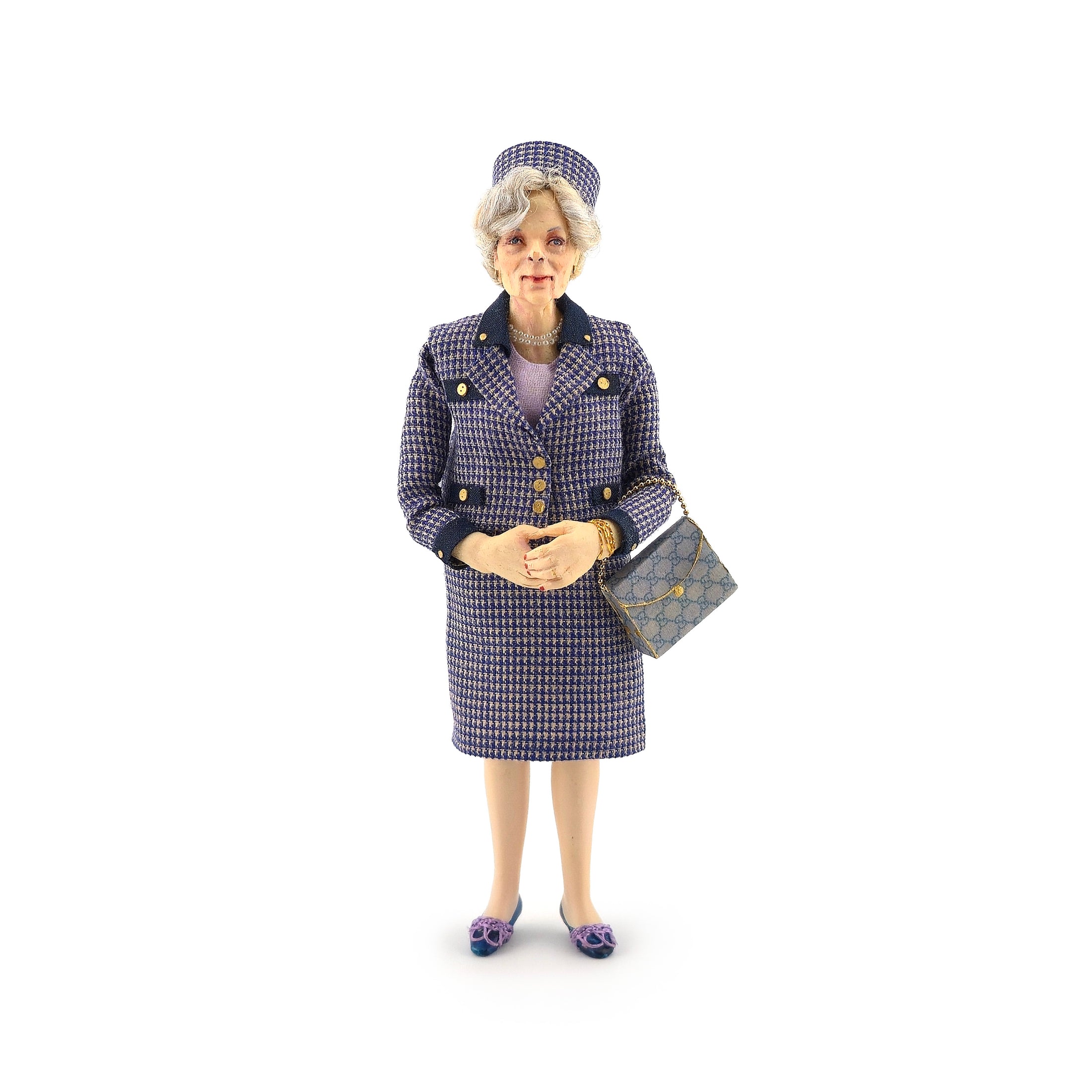 Sherry Colvin OOAK Elegant Society Lady in Tweed Suit Artisan Miniature Doll