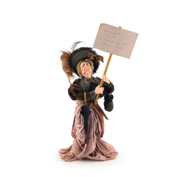 Gudrun Kolenda OOAK Street Preacher Lady Character Doll with Sign & Bible