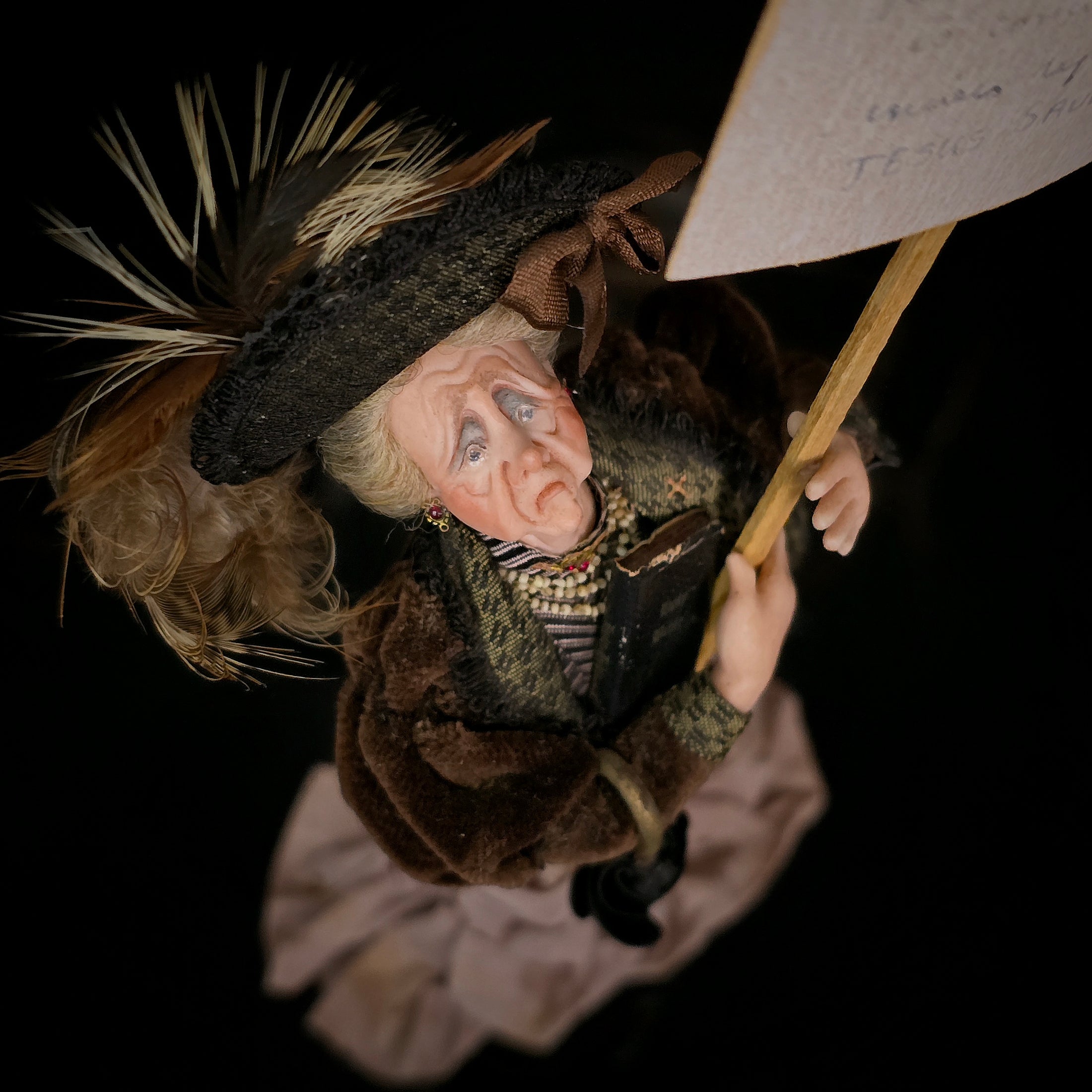 Gudrun Kolenda OOAK Street Preacher Lady Character Doll with Sign & Bible
