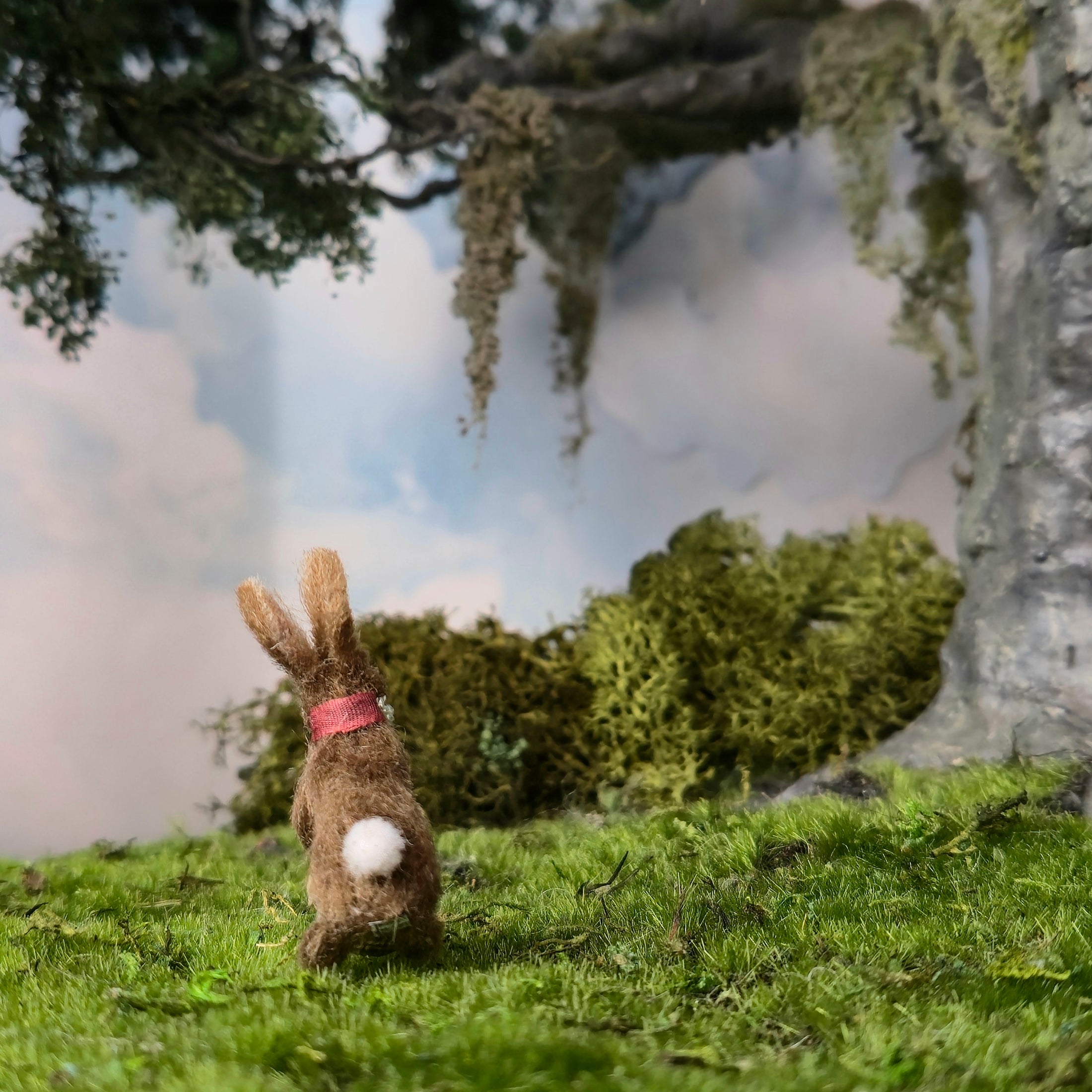 Bridget McCarty OOAK Storybook Style Wool Rabbit with Strawberry Basket
