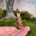 Load image into Gallery viewer, Bridget McCarty OOAK Storybook Style Wool Rabbit with Strawberry Basket
