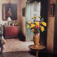 Load image into Gallery viewer, OOAK Autumn Chrysanthemum Arrangement in Oaxaca Turned Wood Vase
