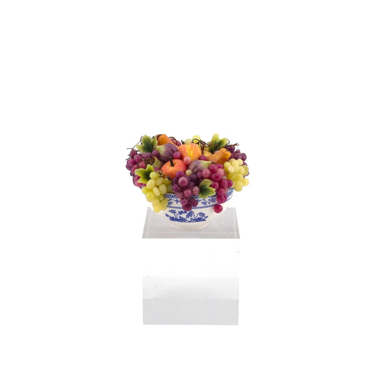 Stunning Hope Elliott Miniature Fruit Bowl Arrangement in Blue & White Porcelain, 2001