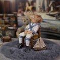 Load image into Gallery viewer, Darla Knox Sleeping Edwardian Sailor Little Boy Dollhouse Doll 1995 Clay OOAK
