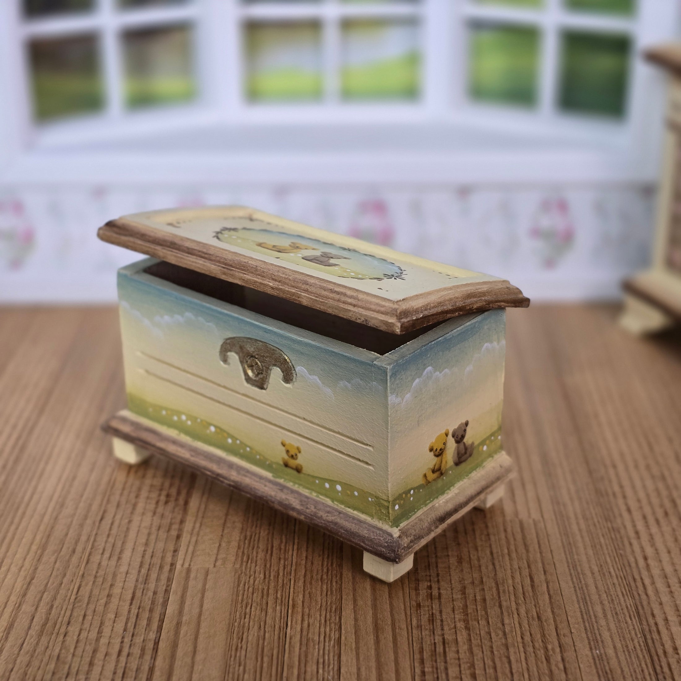 Hand-Painted Teddy Bear Nursery Hutch & Furniture Suite, Playful Dishes