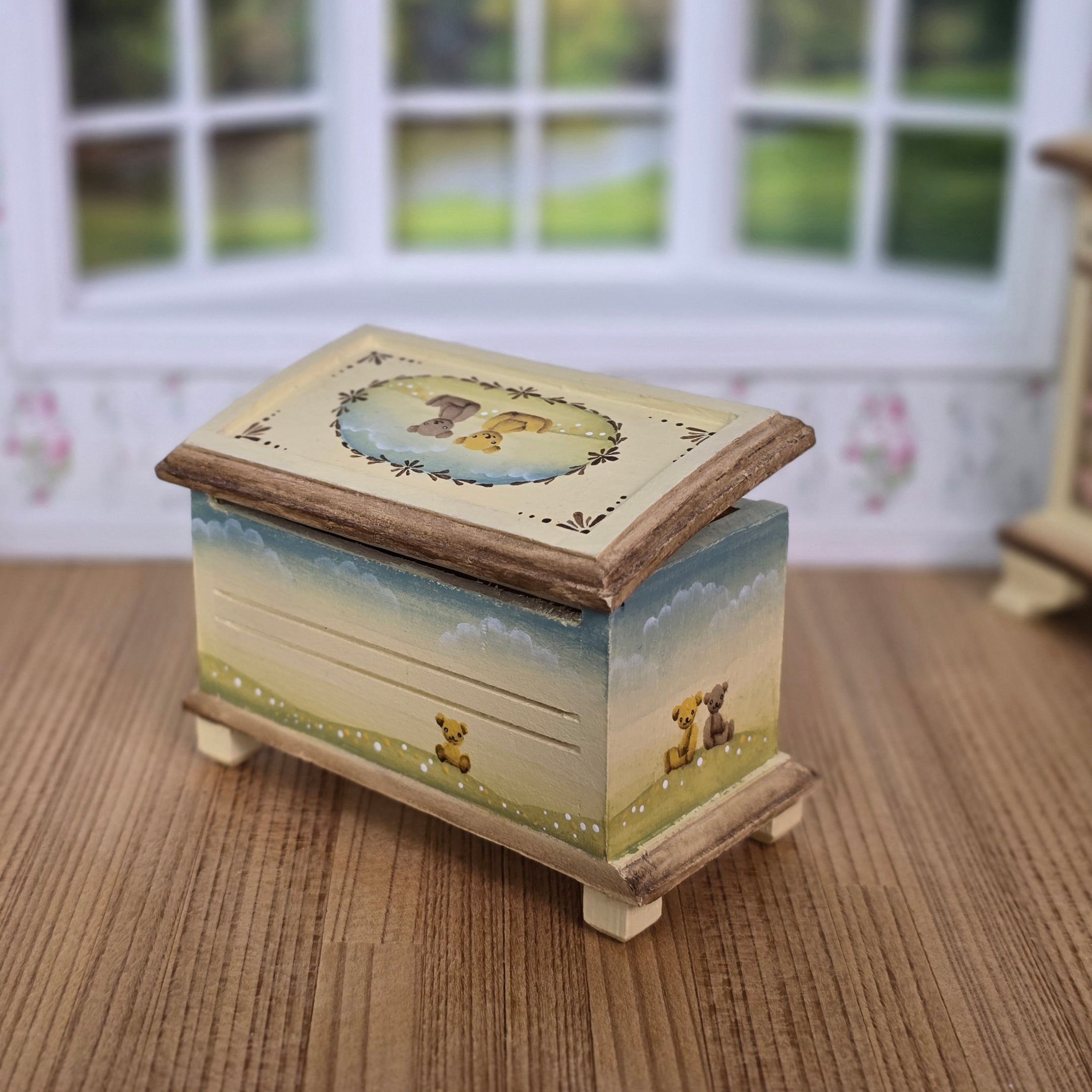 Hand-Painted Teddy Bear Nursery Hutch & Furniture Suite, Playful Dishes