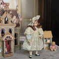 Load image into Gallery viewer, Victorian Edwardian Bisque Style Little Girl Doll in Blue Satin & Lace
