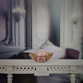 Load image into Gallery viewer, Marsha Hadrick Gold Gilt Reticulated Pink Rose Porcelain Bowl RARE
