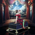 Load image into Gallery viewer, Gale Elena Bantock Venetian Harlequin Masquerade Performer Doll on Upholstered Bench
