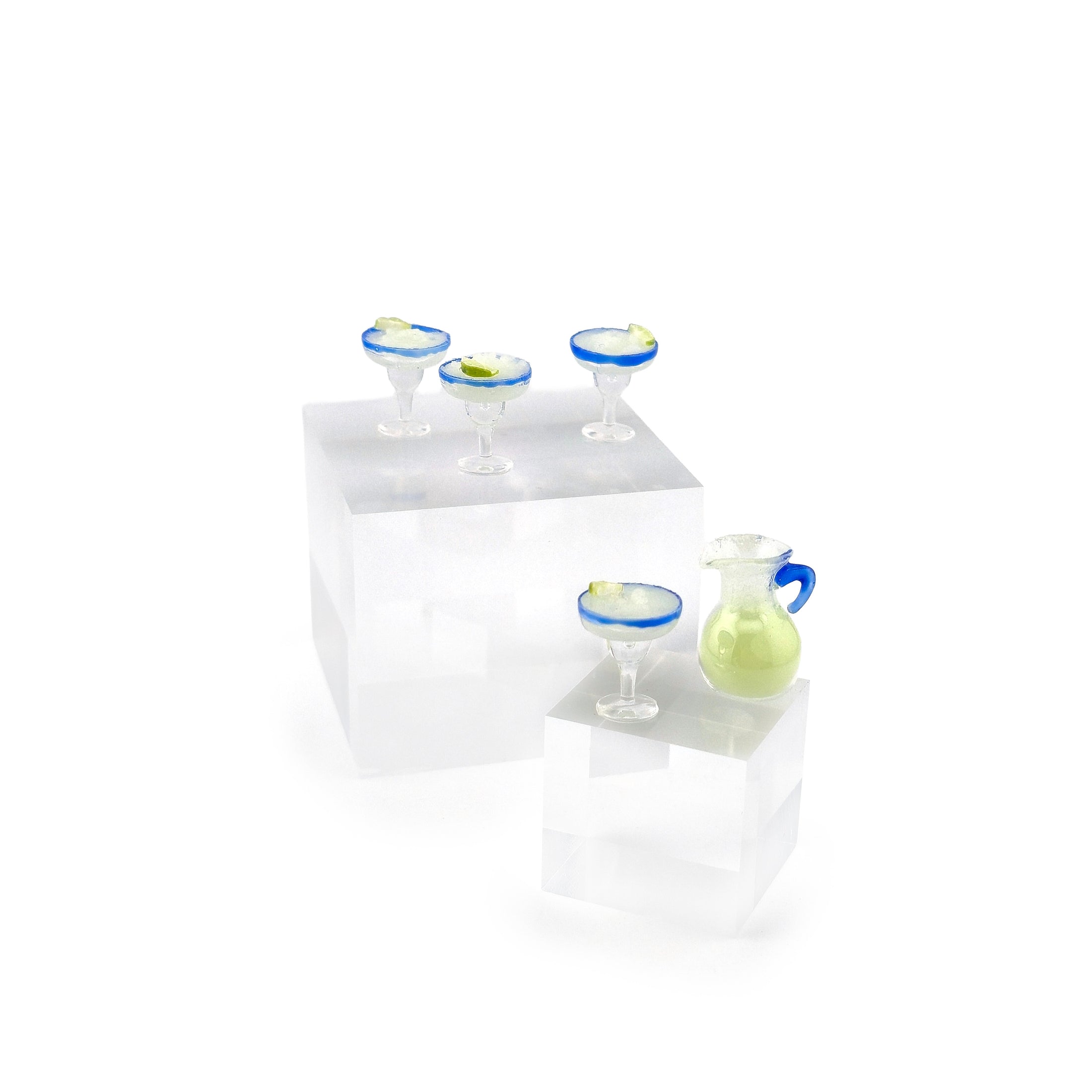 Hand-Blown Margarita Service for Four Dollhouse Miniature Set