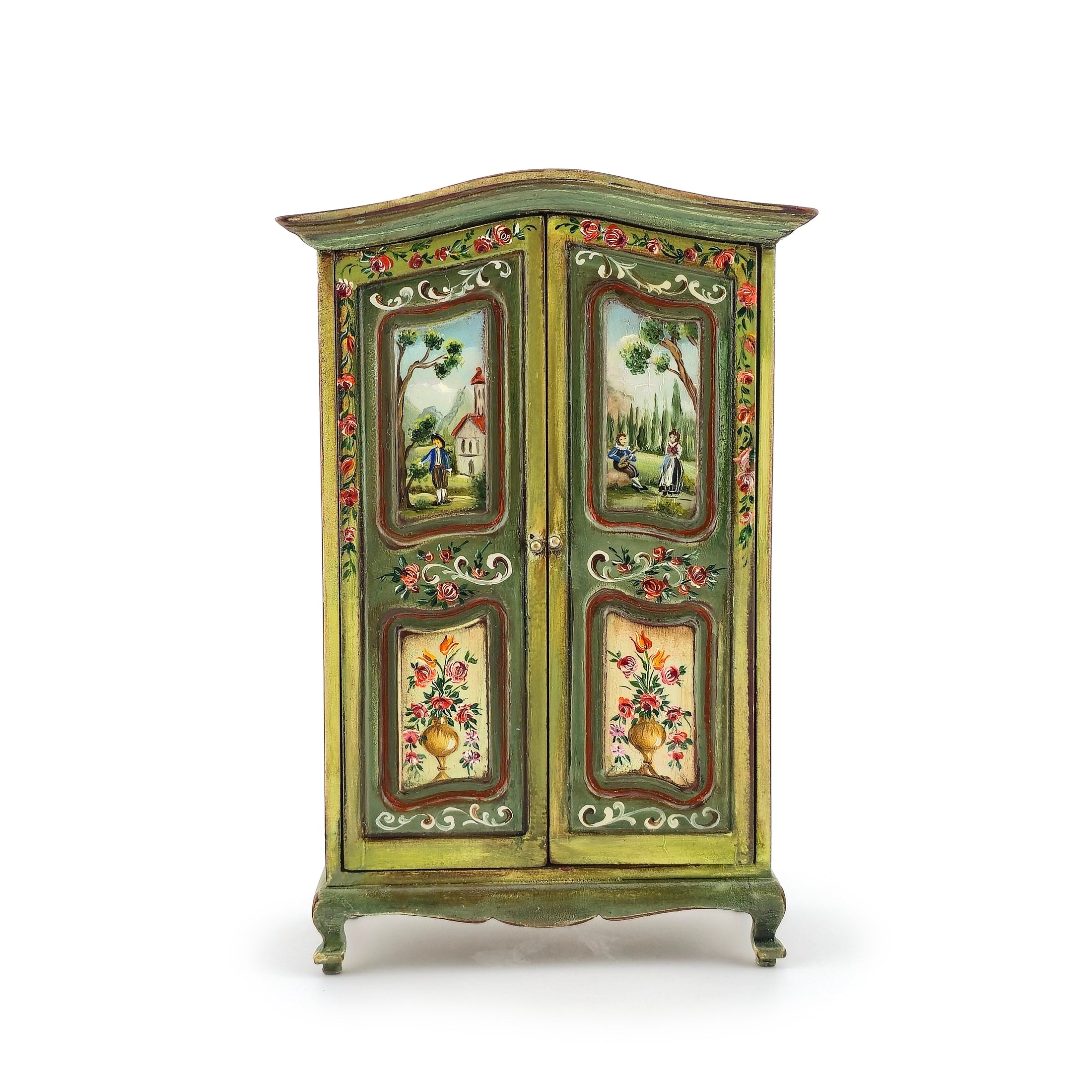 Aida Pravia Hand-Painted Spanish Folk Art Armoire Wardrobe