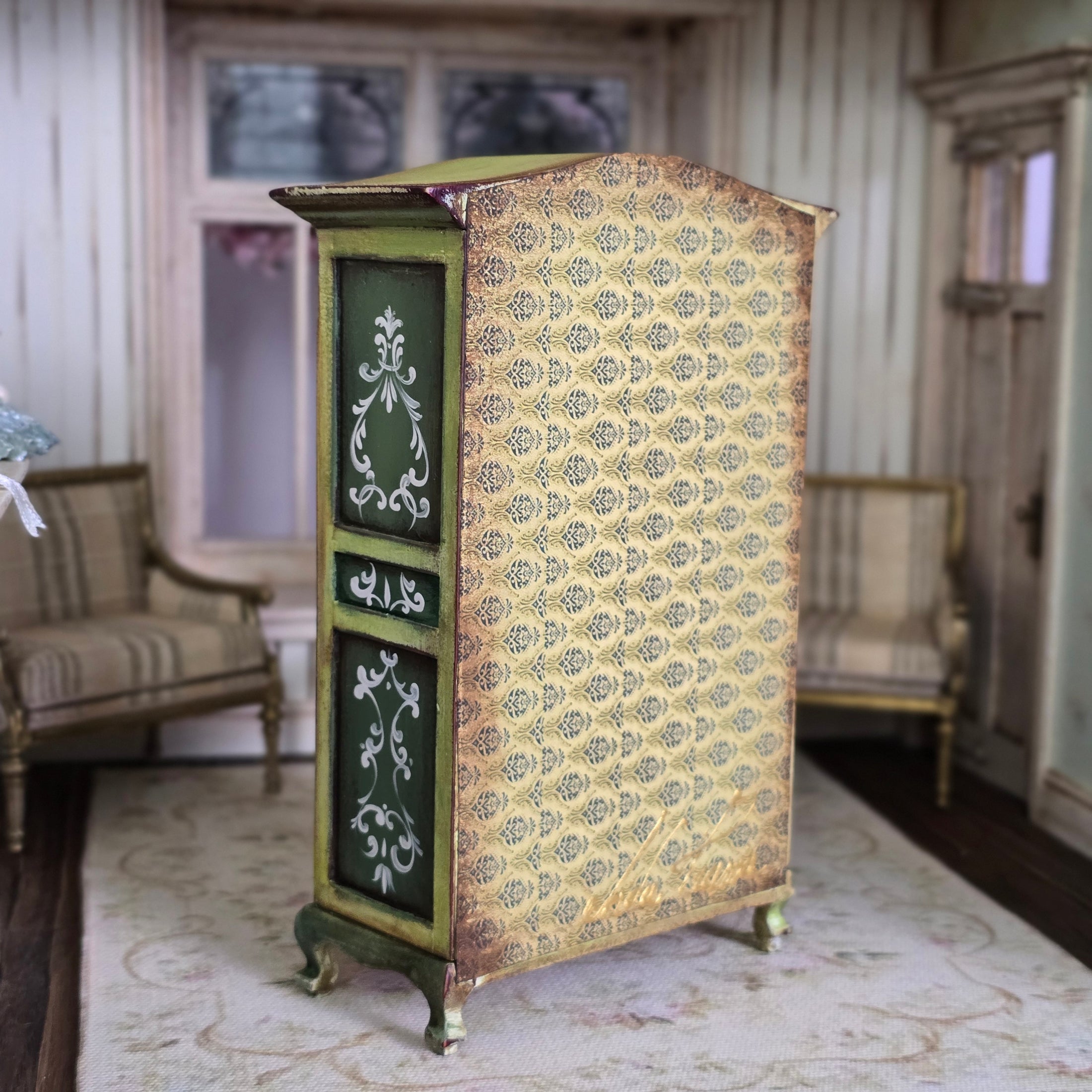 Aida Pravia Hand-Painted Spanish Folk Art Armoire Wardrobe