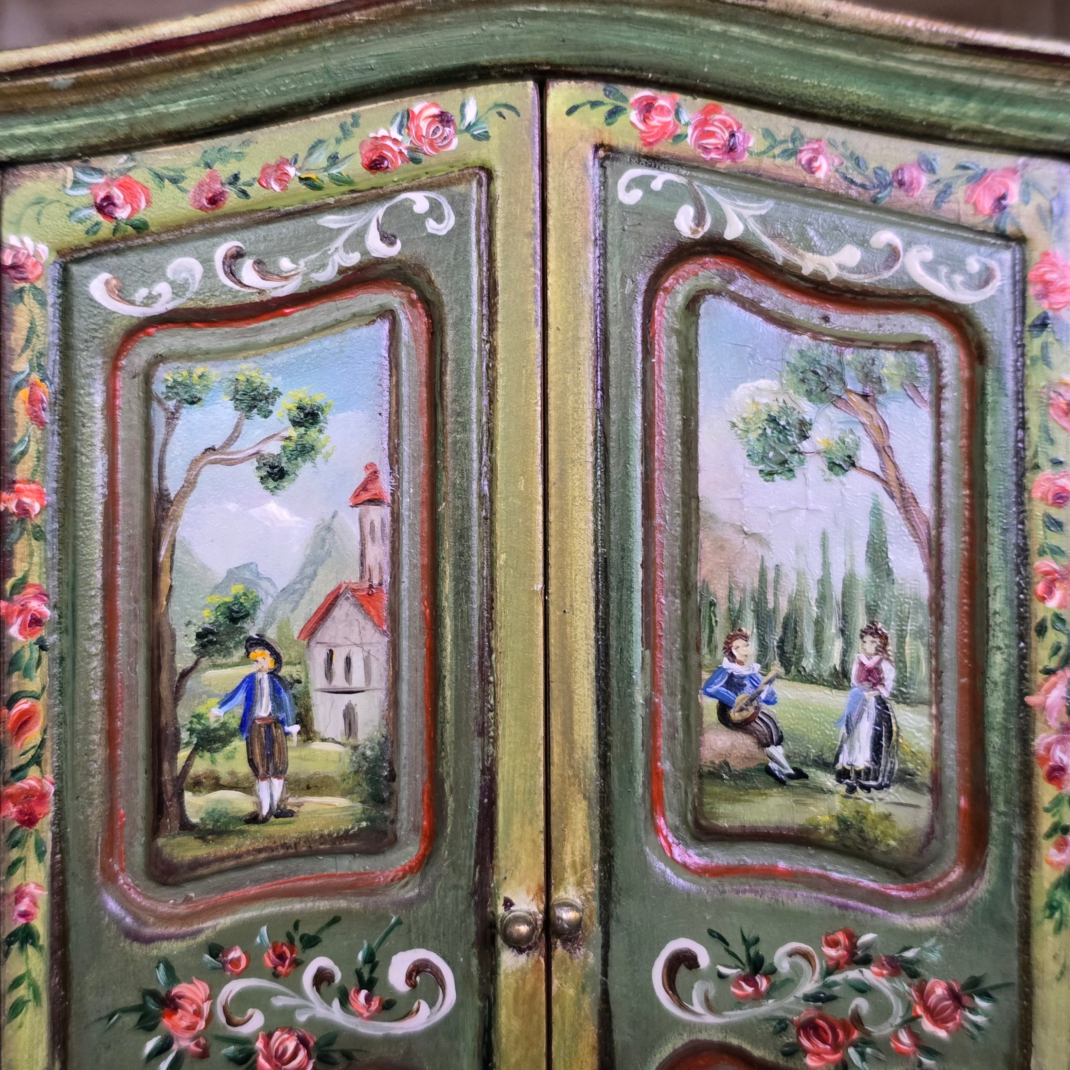 Aida Pravia Hand-Painted Spanish Folk Art Armoire Wardrobe