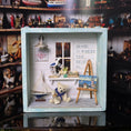 Load image into Gallery viewer, Coastal Nautical Artist's Studio Room Box with Teddy Bear

