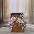Load image into Gallery viewer, Pat Boldt OOAK Overflowing Burlwood Antique Toy Trunk Vignette Baby Dolls
