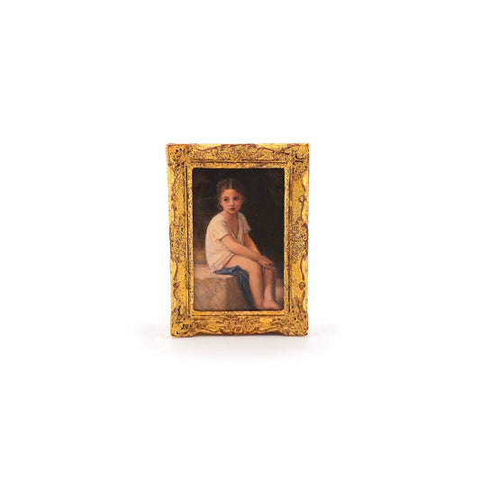Betsey Bradley “At the Foot of the Cliff” Framed Miniature Oil Painting