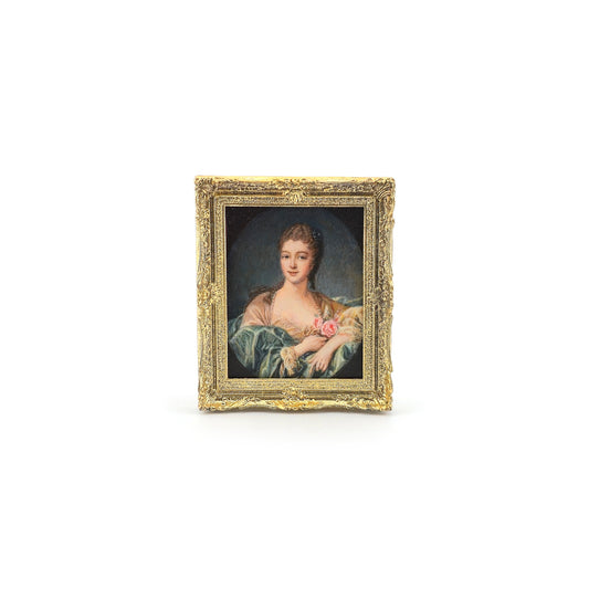 Betsey Bradley Madame de Pompadour Rococo Miniature Oil Painting OOAK
