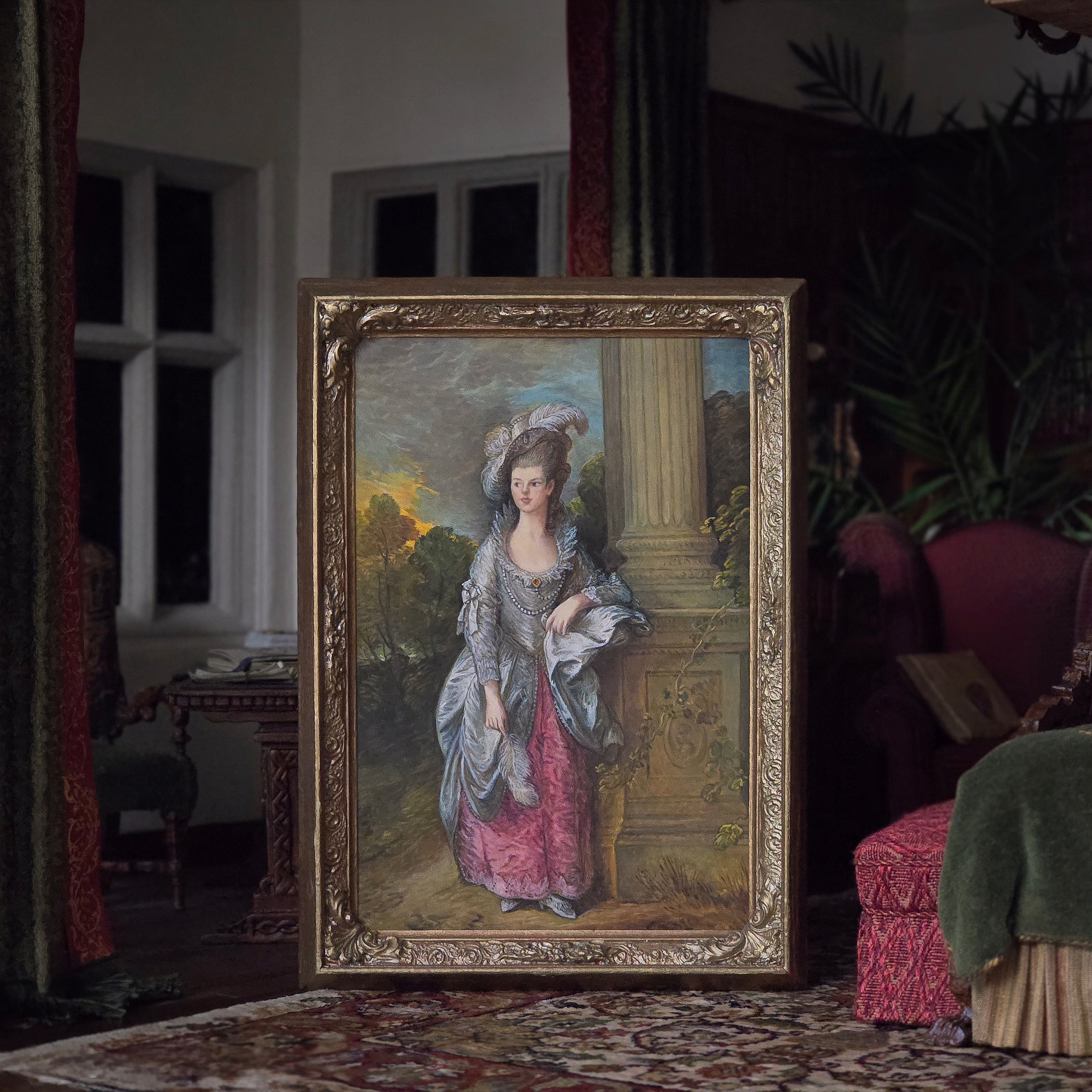 Paul Saltarelli The Honourable Mrs Graham Miniature Rococo Oil Painting