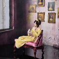 Load image into Gallery viewer, Regency Lady Doll with Silk Gown Reading on Chaise Lounge Dana Burton
