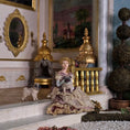 Load image into Gallery viewer, Galia Bazylko Seated Victorian Lady Dollhouse Doll Rose Silk Gown
