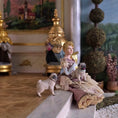 Load image into Gallery viewer, Galia Bazylko Seated Victorian Lady Dollhouse Doll Rose Silk Gown
