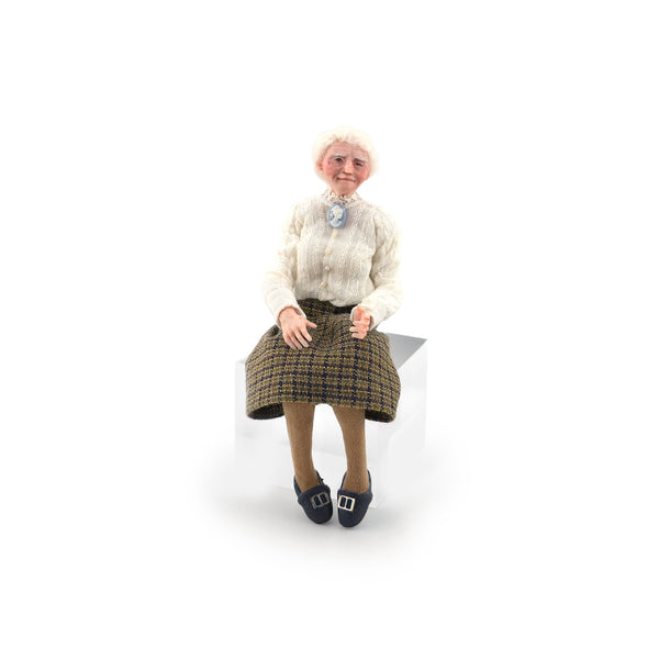 Rumpled and Crumpled UK Sculpted Clay Granny Grandmother Doll