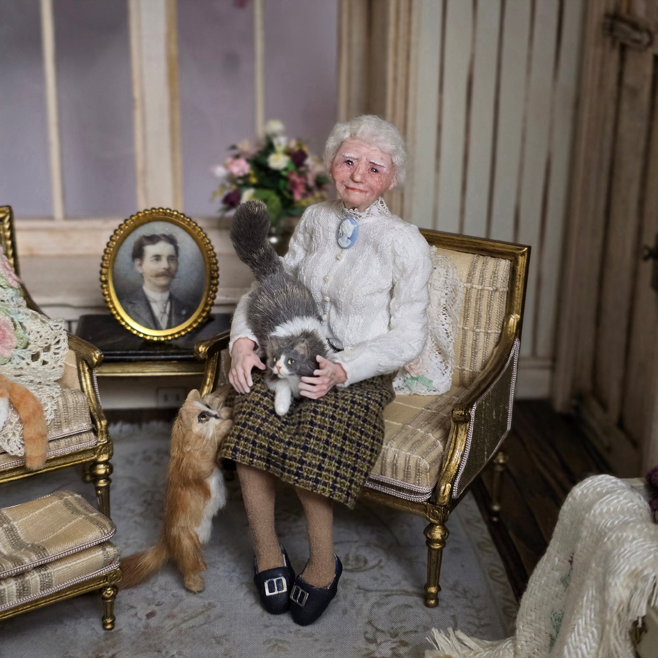 Rumpled and Crumpled UK Sculpted Clay Granny Grandmother Doll