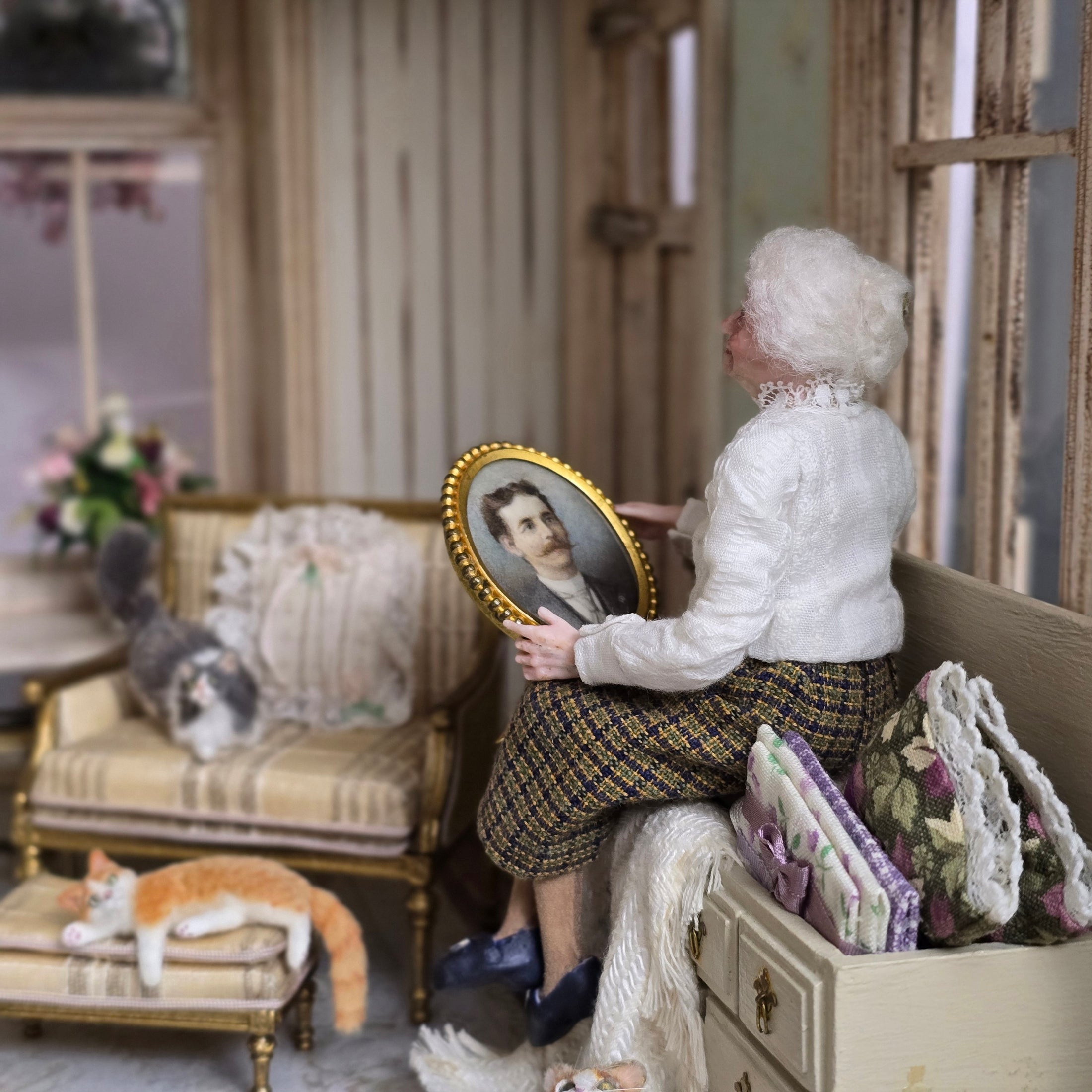 Rumpled and Crumpled UK Sculpted Clay Granny Grandmother Doll