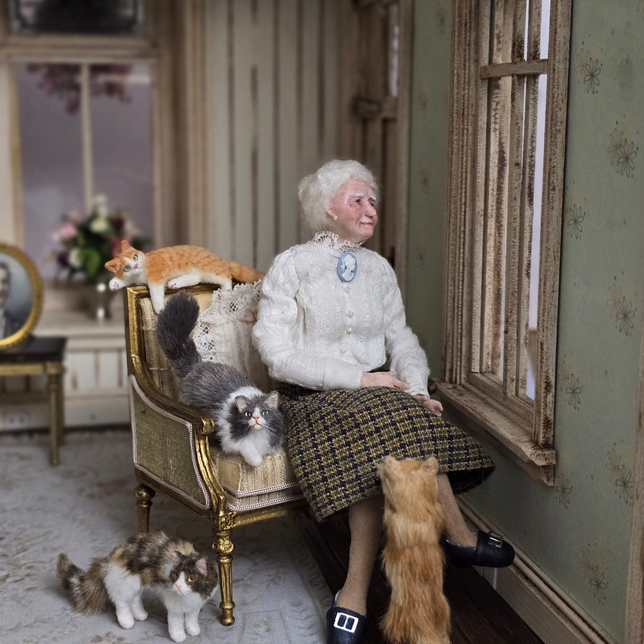Rumpled and Crumpled UK Sculpted Clay Granny Grandmother Doll