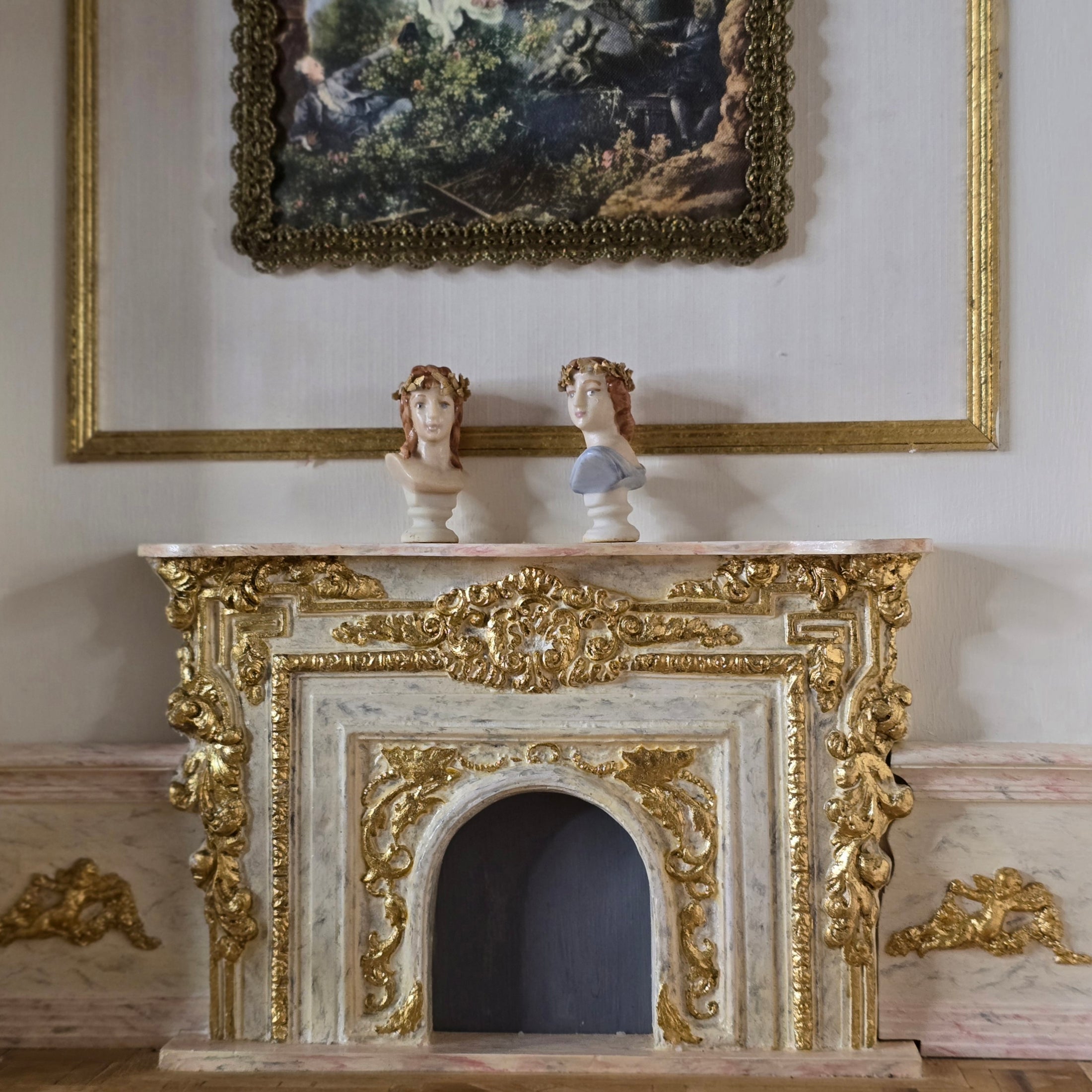 Pair of Neoclassical Laurel-Crowned Portrait Busts Greek Decor