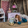 Load image into Gallery viewer, Kay Lewis Staffordshire Porcelain Cottage Built on a Brass Button
