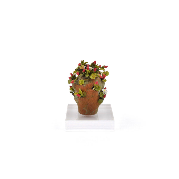Clay Strawberry Planter with Terracotta Pocket Pot Miniature Dollhouse