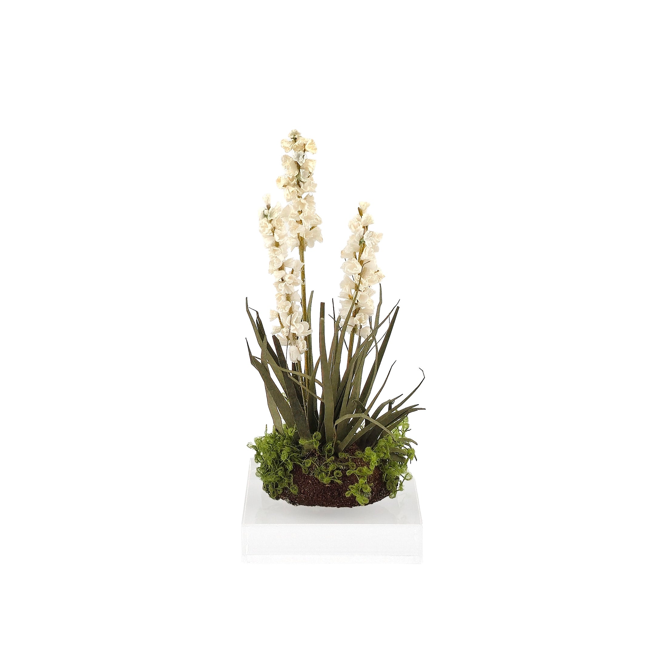Realistic, Tall White Larkspur Garden Plant Clump Miniature Dollhouse