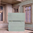Load image into Gallery viewer, Bridget McCarty Sage Green Beatrix Potter Storage Bench & Bunny Vignette
