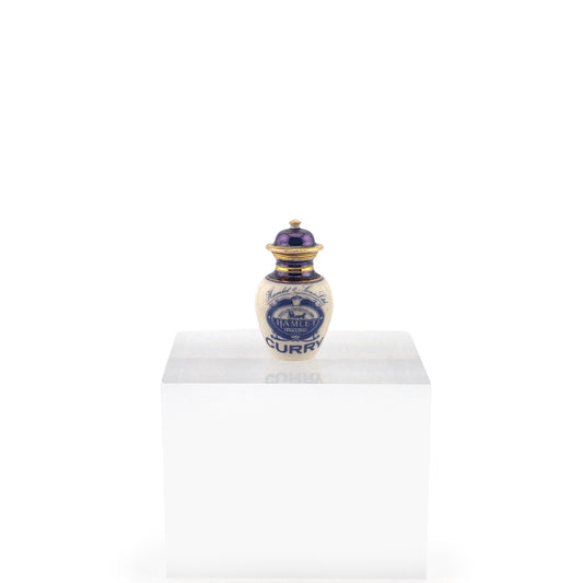 Terry Curran UK Hamlet Curry Gilt Lidded Porcelain Apothecary Jar