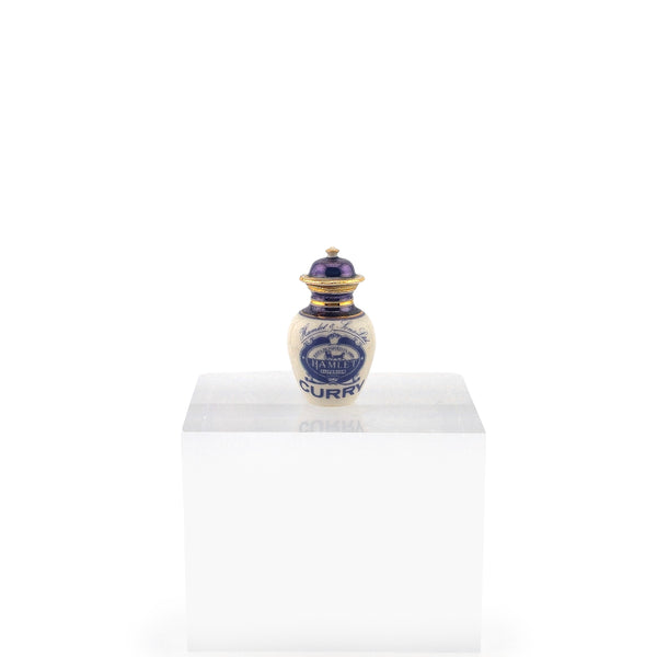 Terry Curran UK Hamlet Curry Gilt Lidded Porcelain Apothecary Jar