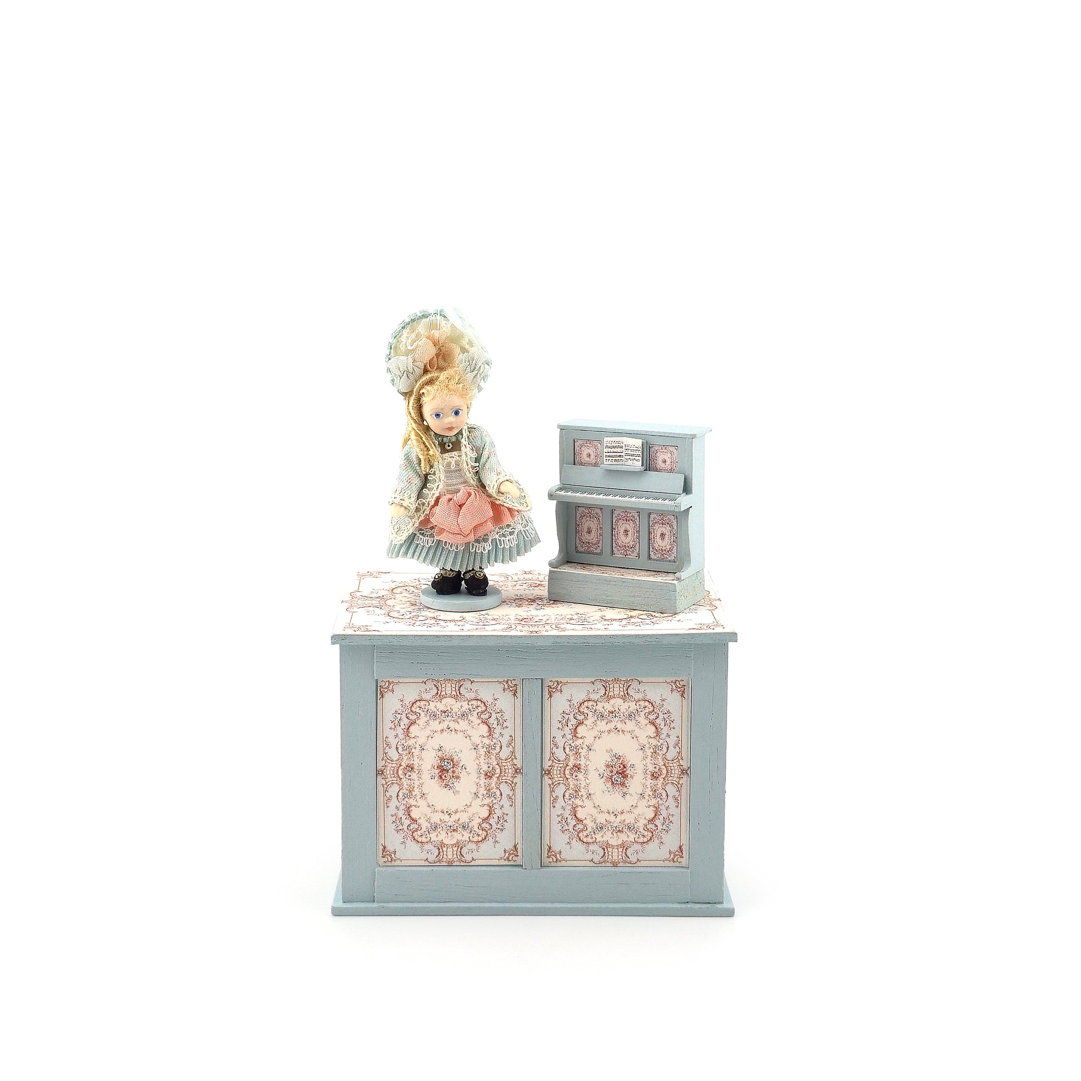 Musical Jumeau Toy Doll & Piano Chest by Sandra Morris