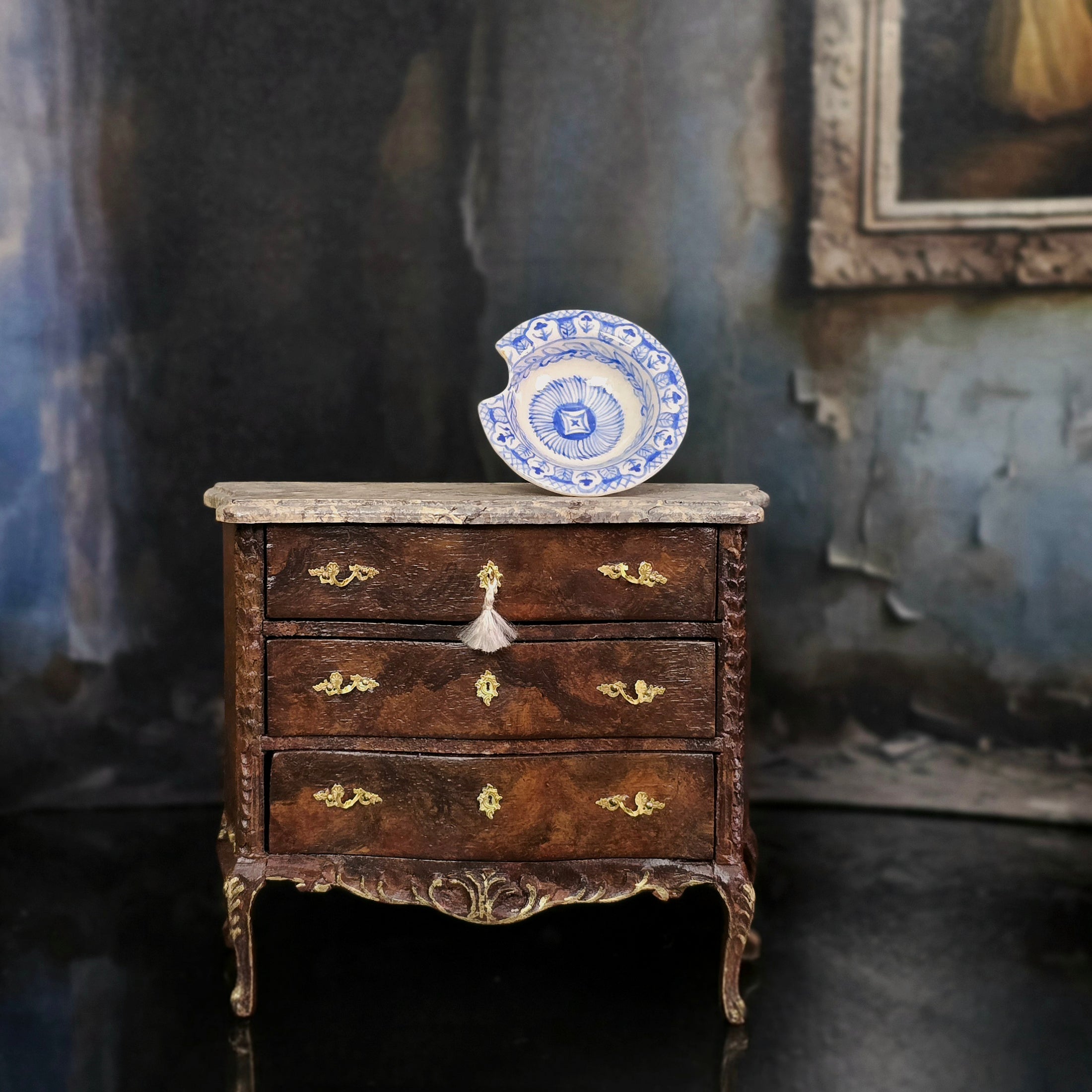 Miniature Dollhouse Victorian Bloodletting Bowl by Marsha Hedrick