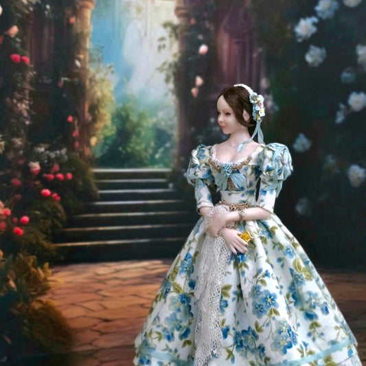 Porcelain Romantic Era Lady Dollhouse Doll by Dana Burton