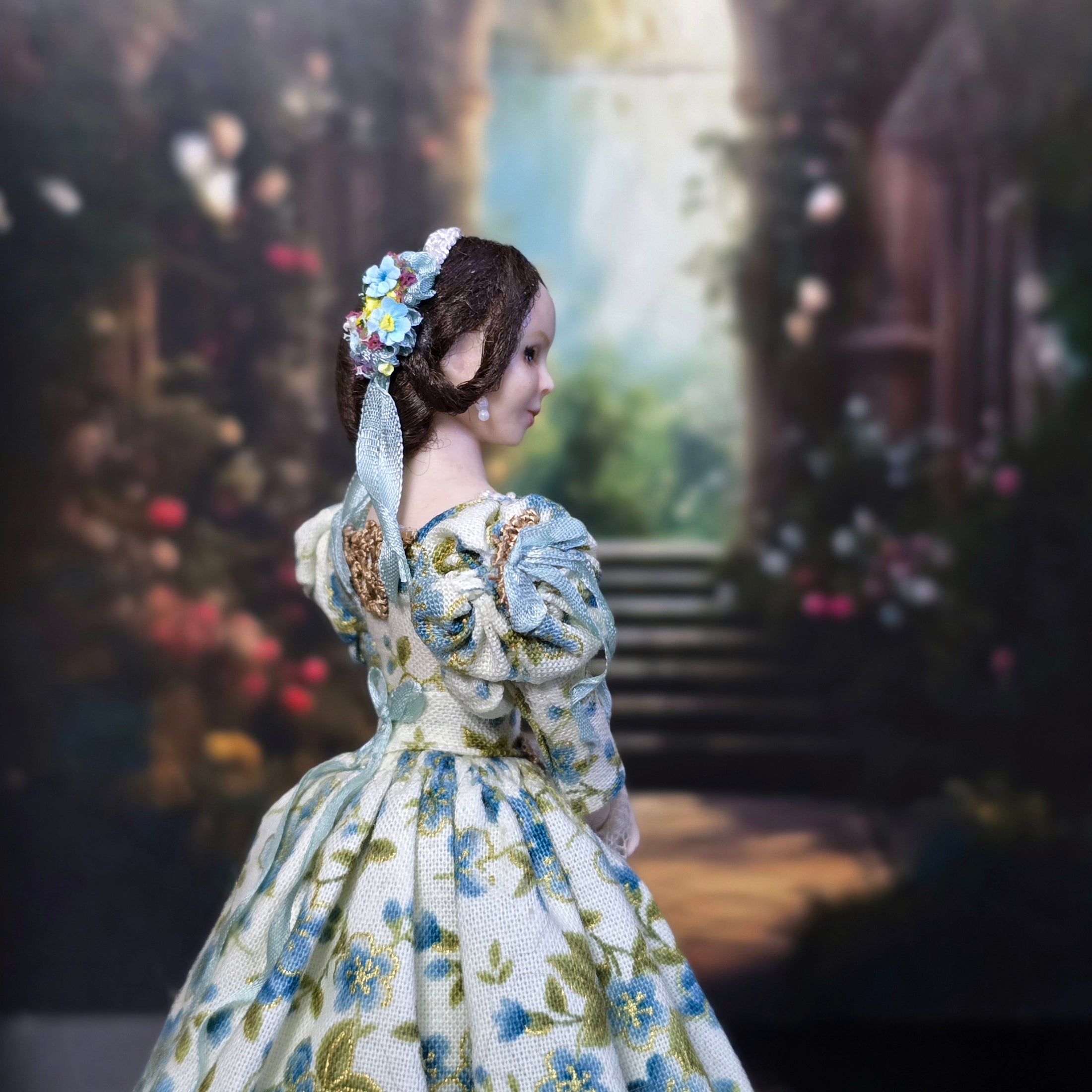 Porcelain Romantic Era Lady Dollhouse Doll by Dana Burton