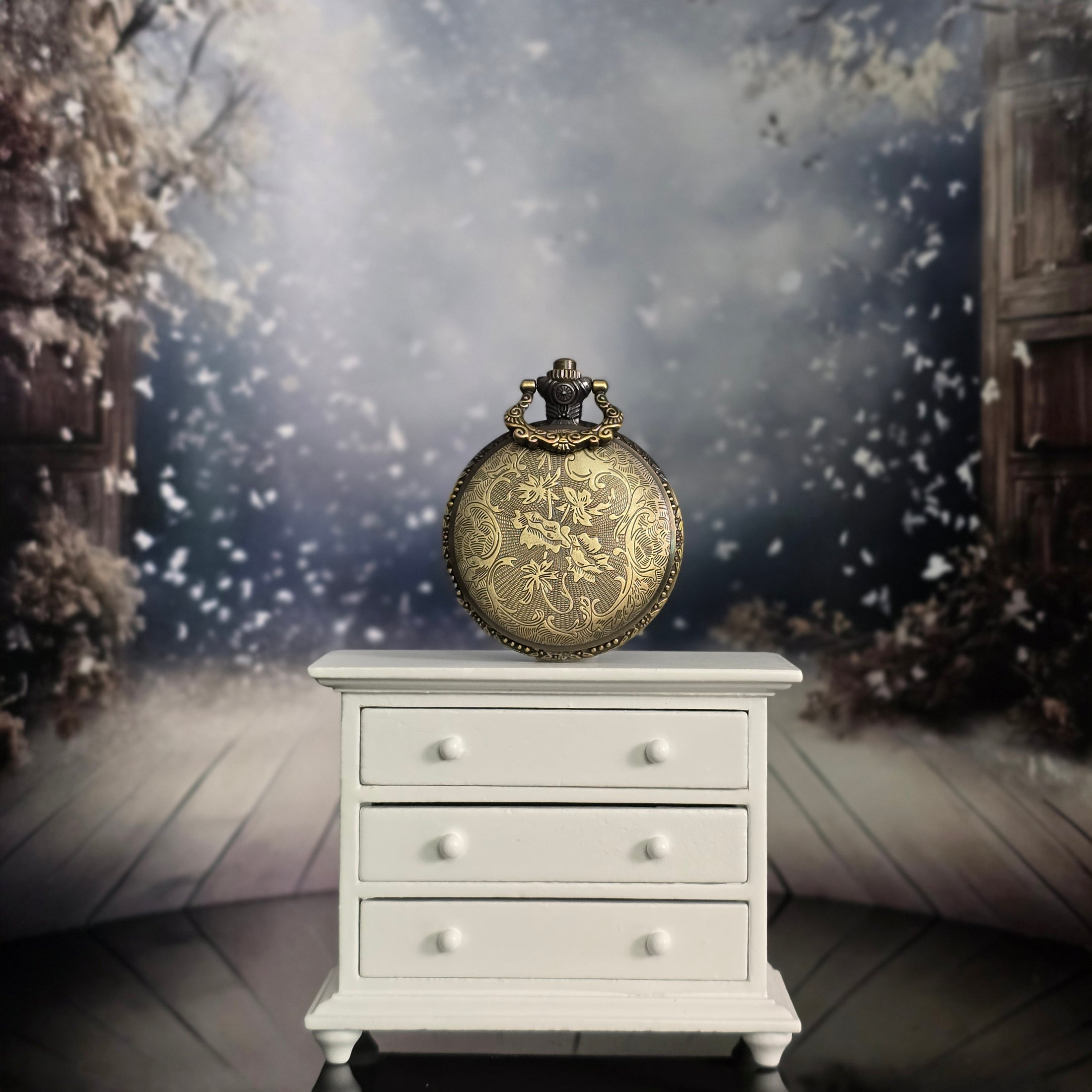 Unique Pat Boldt Pocket Watch Doll Diorama OOAK Miniature Dollhouse