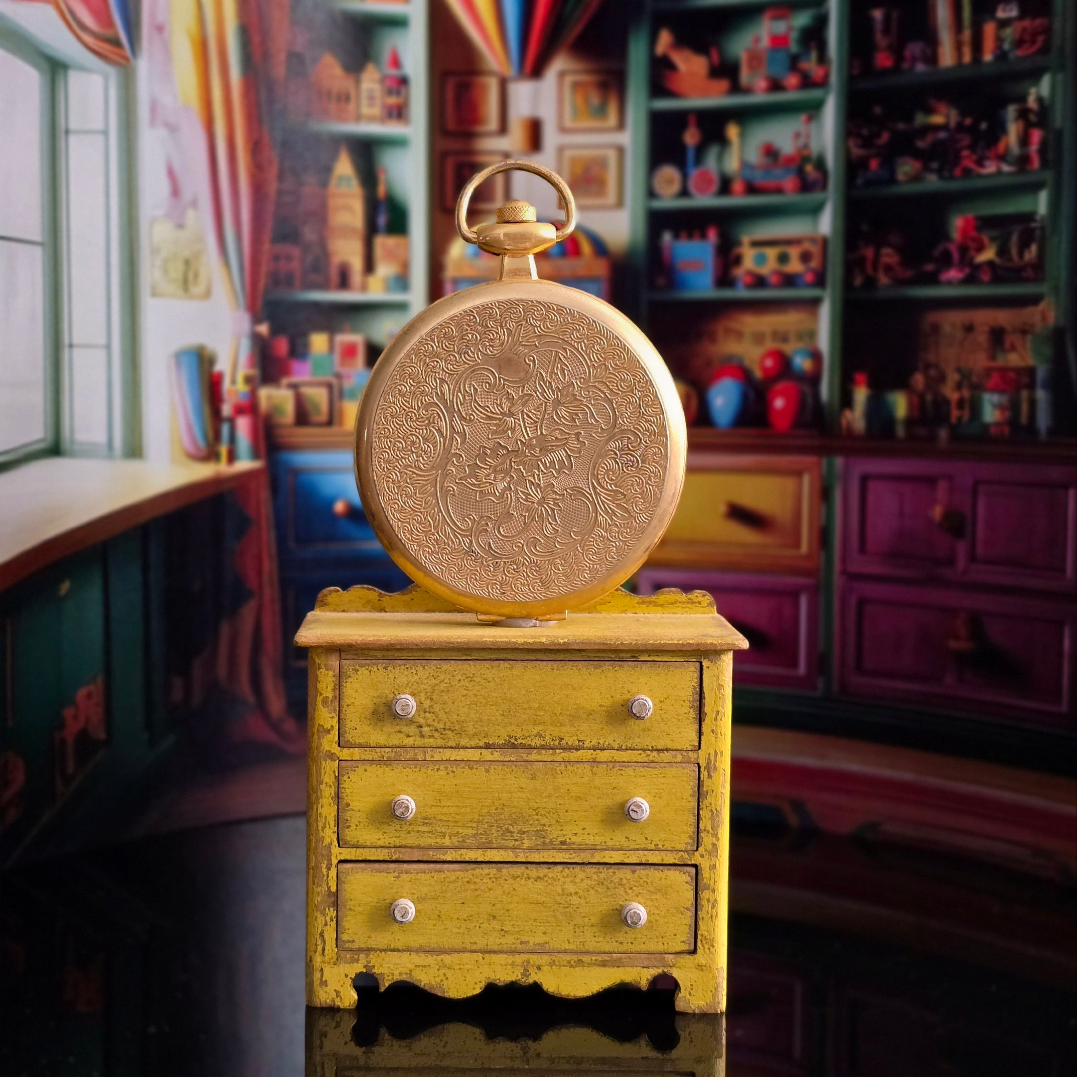 Tina Richardson Pocket Watch Doll Diorama OOAK Miniature Dollhouse