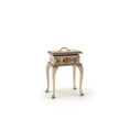 Load image into Gallery viewer, Lilac Hand Painted Rosemarie Torre Sewing Stand Box 1981 with Notions
