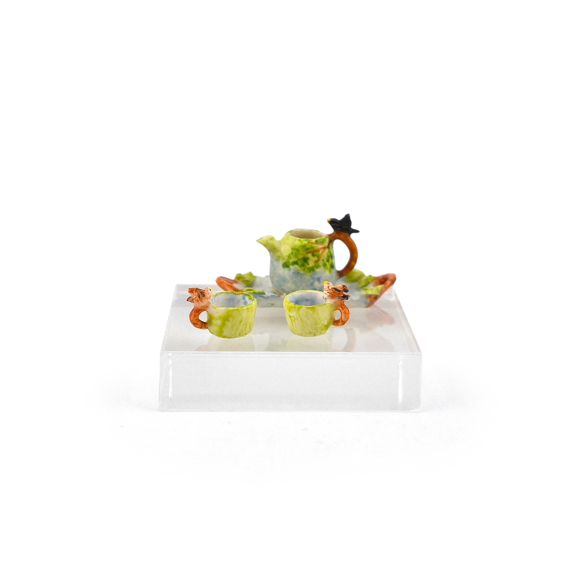 4-Piece Storybook Veronique Cornish Bird Tea Set with Serving Tray