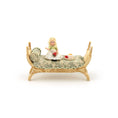 Load image into Gallery viewer, Signed Painted Art Nouveau Toile Gossip Bench, Doll & Dessert Vignette
