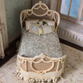 Load image into Gallery viewer, Silk Dressed June Clinkscales Louis XVI Carved Wood & Cane Queen Bed
