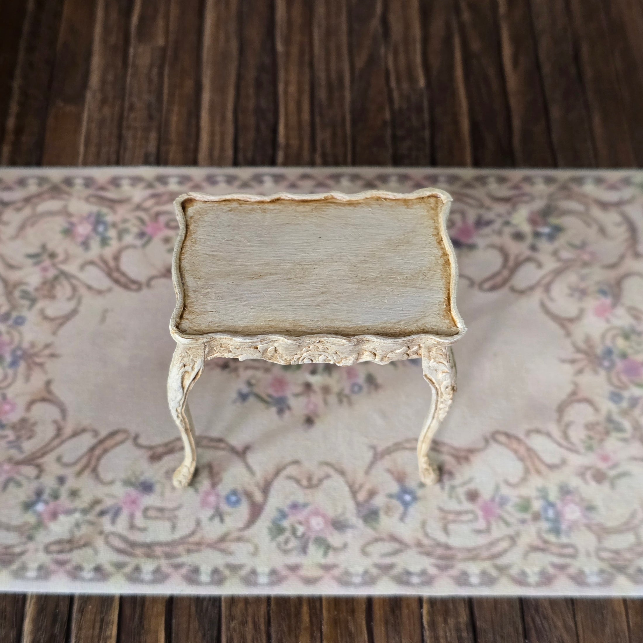 Custom Painted and Distressed French Provincial Side Table Bespaq