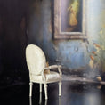 Load image into Gallery viewer, Ivory Silk Upholstered Louis XVI Medallion Armchair Silk Fauteuil
