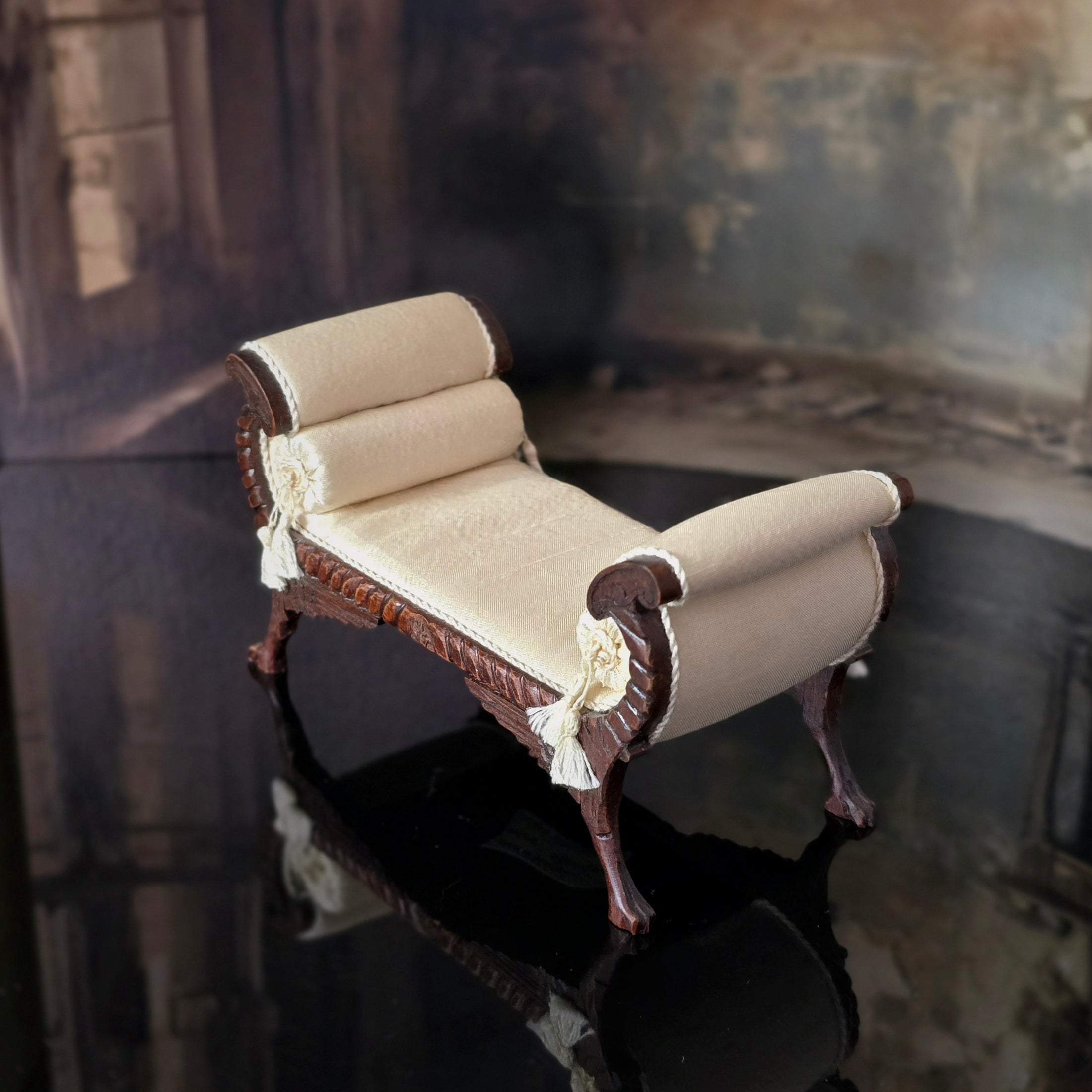 Silk Upholstered Regency Window Bench, Nicole Walton Marble and Judee Williamson