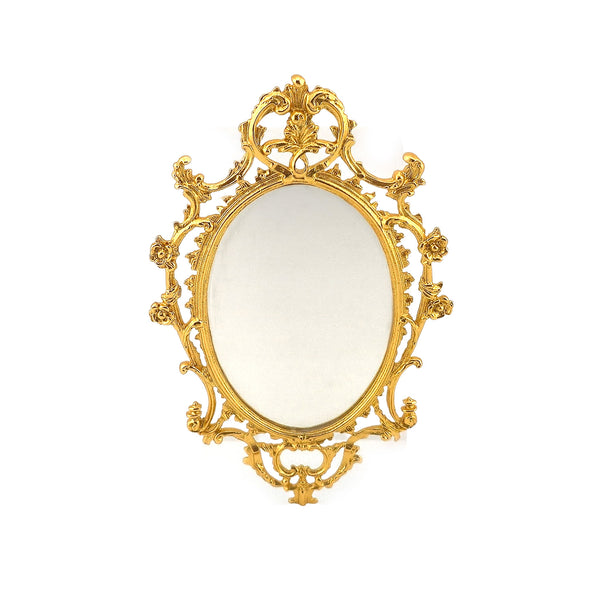 John J. Hodgson 22K Gold Gilt Baroque Oval Wall Mirror, 1:12 Scale